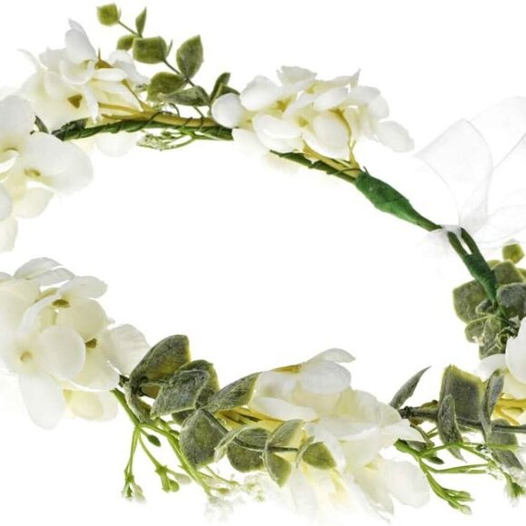 Camellia Flower Crown Rose Headpiece Wedding Bridal Floral Halo for Photos main image 4